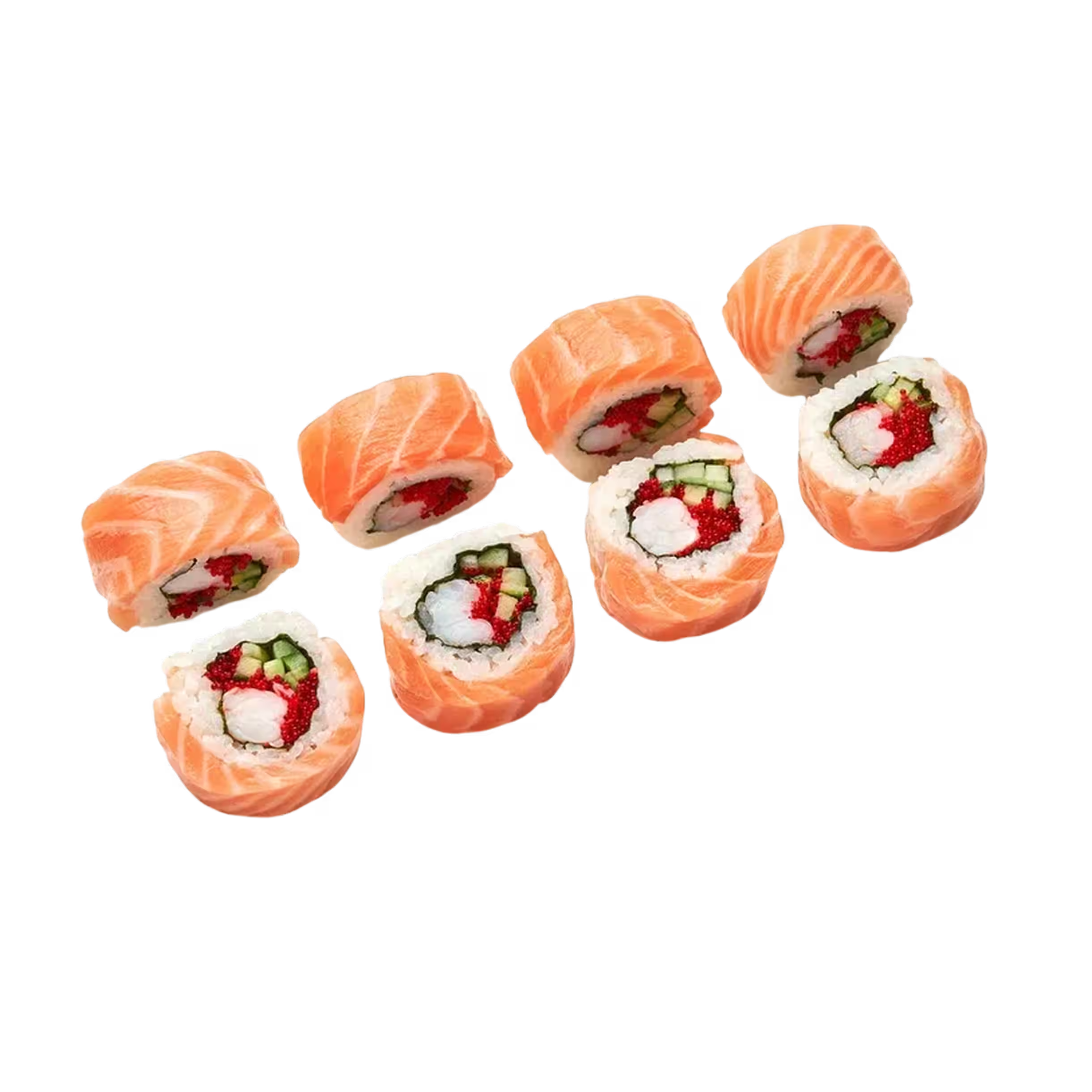 Роллы Окане лосось креветка
